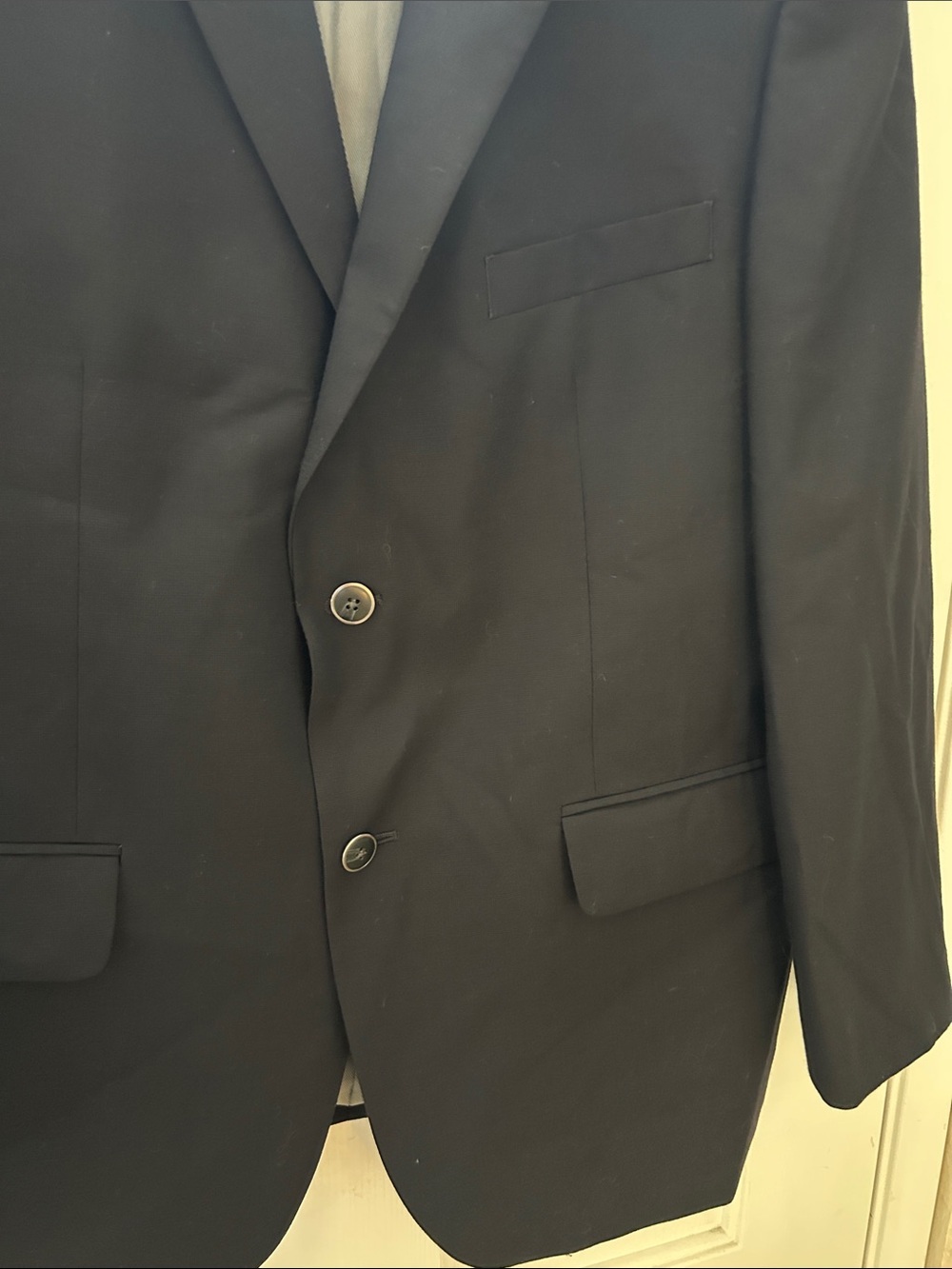 Pronto Uomo 46R Black Wool Blend Sport Coat Blazer 85% Wool Classic Two Button - Picture 3 of 7